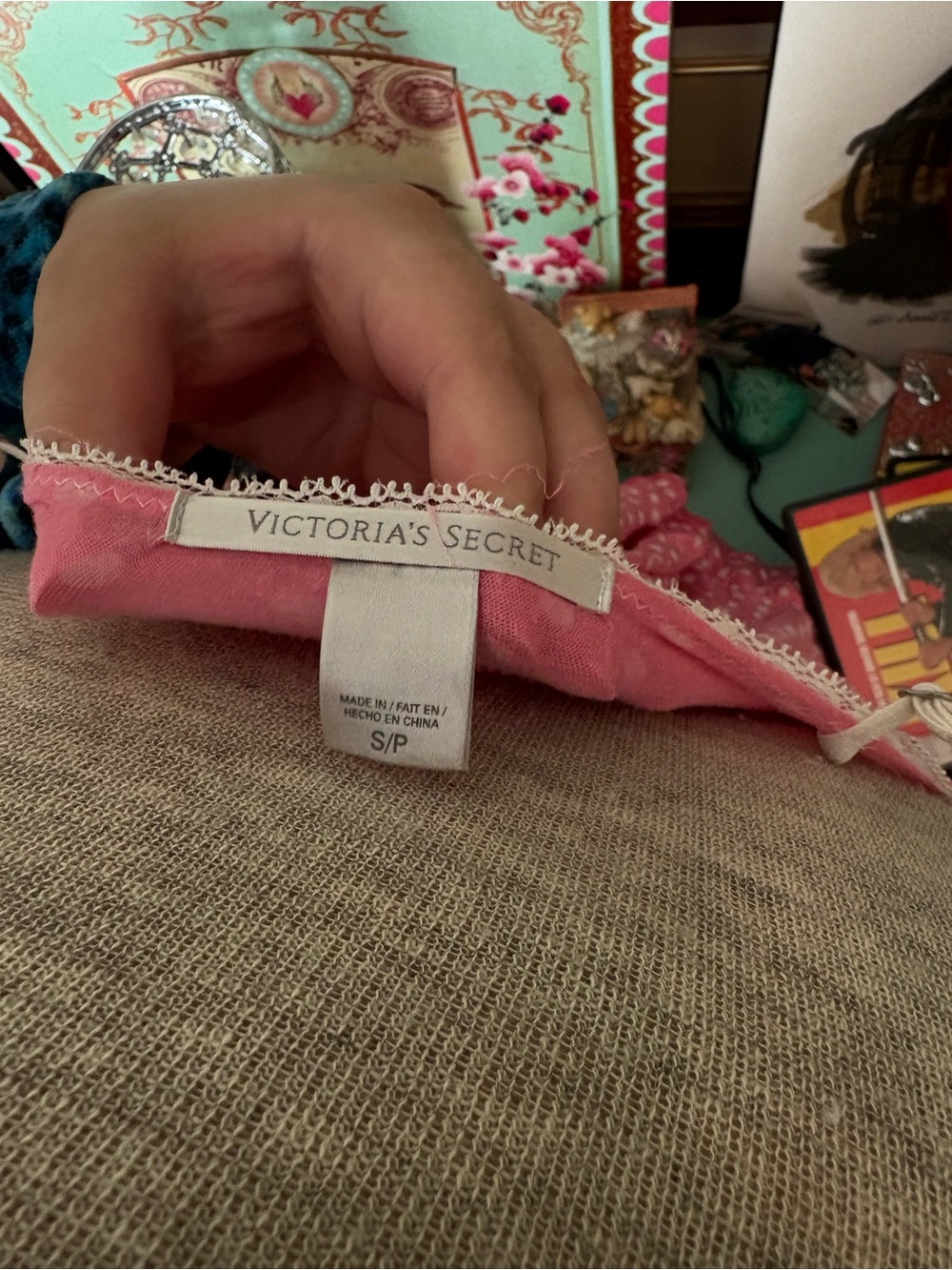 Victoria's Secret Pink Polka Dot Lace-Trim Chemise - Picture 4 of 4